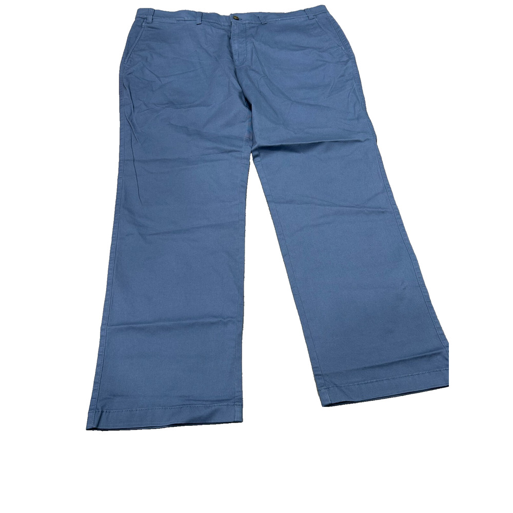 Duck Head Mens Lake Blue Stretch Flat Front‎ Wide Leg Chino Pants Size 42/32